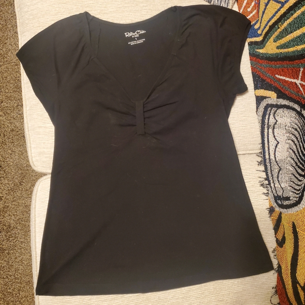Torrid Retro Chic Size 1 Black Short Sleeve Top
